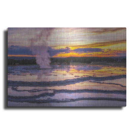 Luxe Metal Art 'Great Sunset - Grand Teton National Park' by Darren White, Metal Wall Art, 16"x12"