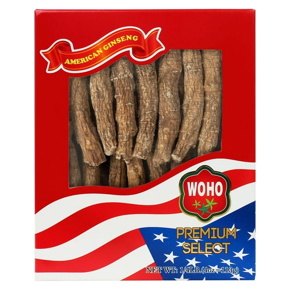 WOHO Cultivated American Ginseng 1024 Long Medium 4 oz Box