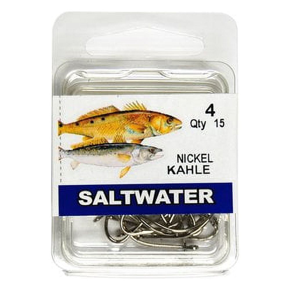 Eagle Claw RKHLW-4 Kahle Hook, Nickel, Size 4, 15 Pack