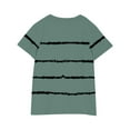 thumbnail image 4 of AJTQTH Shirts for Kids Striped Crewneck T-Shirt Tops Girls Boys Unisex Short-Sleeved Tees Summer Relaxed Fit Lightweight Clothes Outfits Green 5 Years, 4 of 5
