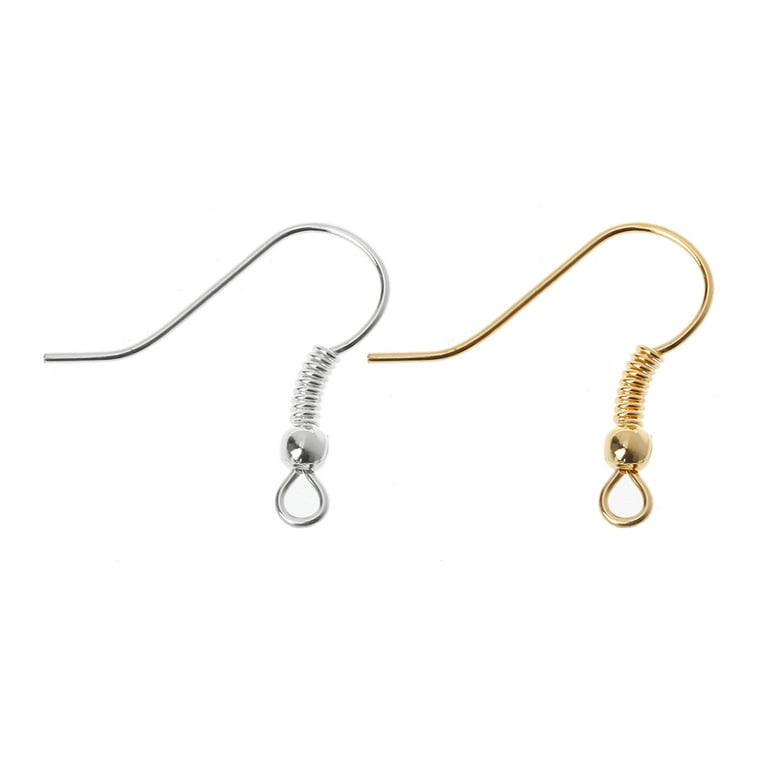 Earring Hooks 14K Gold Plated Hypoallergenic Ear Wires for Jewelry Making  (200 PCS Earring Hooks+
