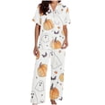 thumbnail image 3 of Mgmyaa Pajama Set for Women Two Piece Nightwear Short Sleeve Button Down Sleepwear Comfort Fit Elastic Waist Pants with Pockets, 3 of 4