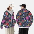 thumbnail image 4 of Daiia Motif Floral UPF 50+ Veste à Capuche Légère Manches Longues pour Femmes Hommes avec Poche Randonnée Extérieur-3TG, 4 of 7