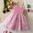 thumbnail image 4 of lcziwo Toddler Girls Summer Floral Embroidered Tulle Tutu Dress Butterfly Wings Flower Girl Dress Tank Dress Sleeveless Suspender Mesh Casual Sun Dress Pink 100, 4 of 10