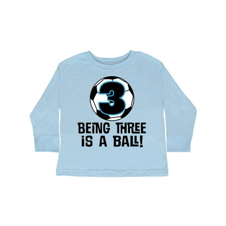

Inktastic 3rd Birthday Soccer Party Gift Toddler Boy Girl Long Sleeve T-Shirt