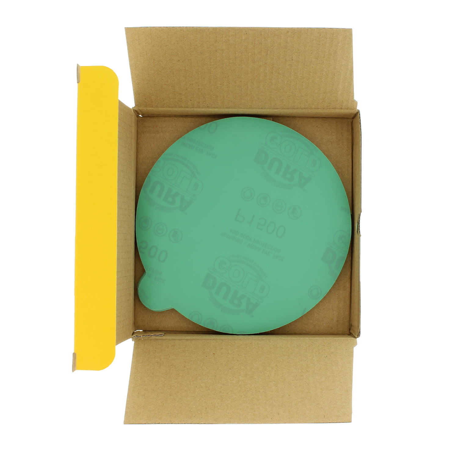 Premium Film Back Dura-Gold 1500 Grit 6 Green Film Box of 25 Sandpaper Finishing Discs for Automotive and Woodworking PSA Self Adhesive Stickyback Sanding Discs for DA Sanders 