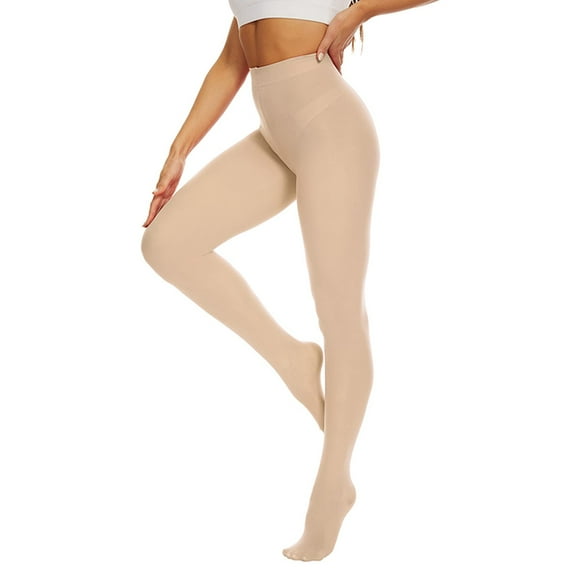 GDREDA Women's 80 Tights Soft Opaque Solid Color Footed Pantyhose Beige,One Size