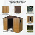 thumbnail image 2 of 8 ft x 4 ft Outdoor Metal Storage Shed with Window and Metal Foundation for Backyard, Patio, Lawn (Coffee), 2 of 9