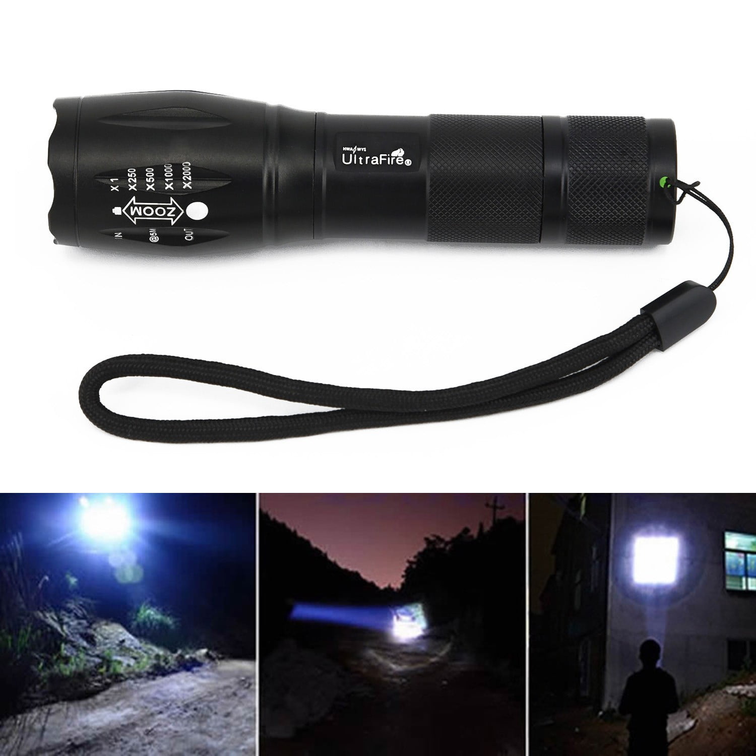5000LM XM-L T6 LED Tactical Zoomable Flashlight Torch Light Lamp 18650   Charger 