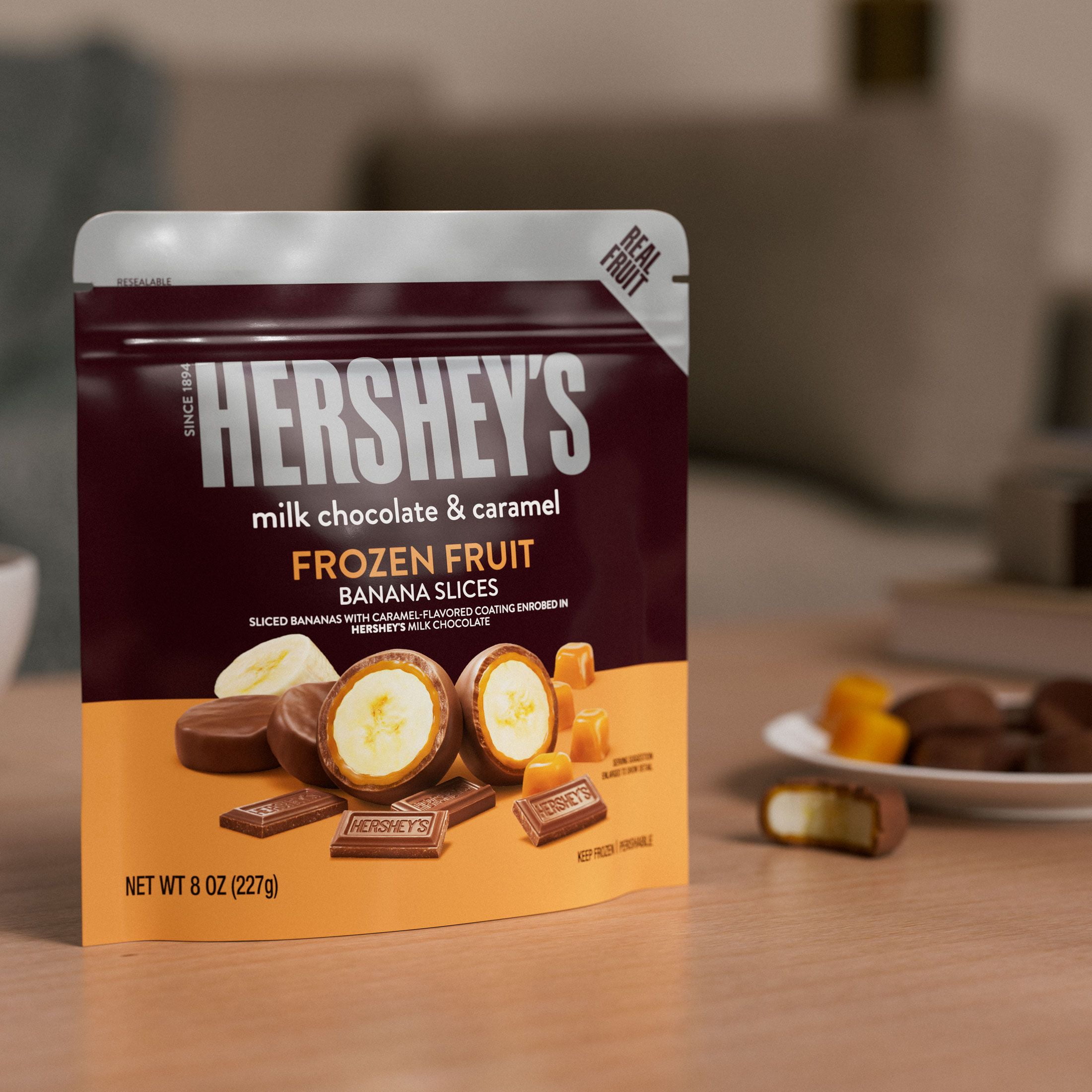 HERSHEY’S Milk Chocolate & Caramel Bananas, 8 oz (Frozen)