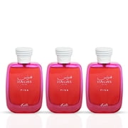 Hawas Pink for Her Eau de Parfum Spray 100ml (3.4 oz) by Rasasi (Pack of 3)