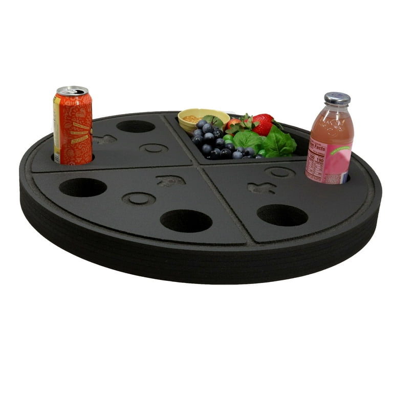 Floating Pool Drink Holder Table Party Tray Durable Black Foam 7  Compartments