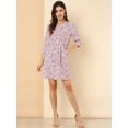 thumbnail image 3 of Vestido camisero vintage Allegra K con estampado floral Rosa oscuro XS, 3 of 6