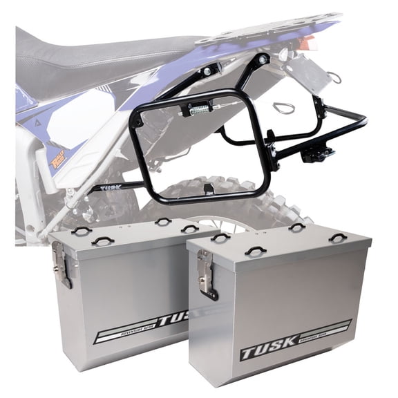 Tusk Aluminum Panniers with Pannier Racks V2 Medium Silver for Yamaha WR250X 2008-2011