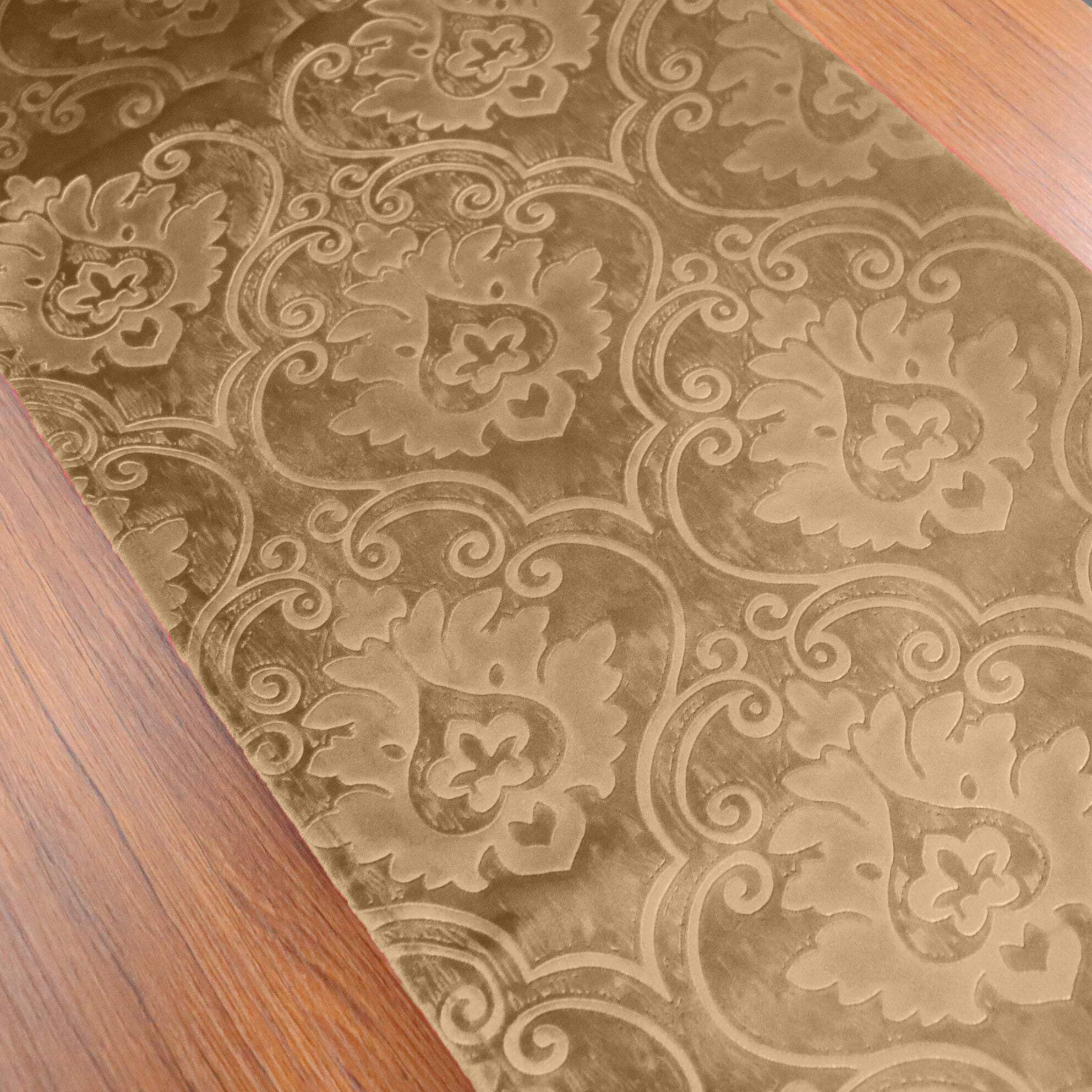 Velvet Embossed Victorian Damask Table Runner