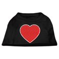 thumbnail image 1 of Red Swiss Dot Heart Screen Print Shirt Black Xs (8), 1 of 3