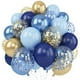 thumbnail image 1 of Globos de fiesta Togvu, azul marino y dorado, 60 paquetes de 30 cm con confeti, 1 of 7