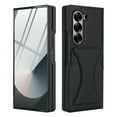 thumbnail image 6 of For Samsung Galaxy Z Fold 6 Cover Hidden Kickstand Card Slot Wallet Case with Tempered Glass Screen Film Design Heavy Duty Protection Shockproof Phone Case for Samsung Galaxy Z Fold 6,Black, 6 of 6