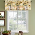 thumbnail image 3 of Sunflower Curtain Valances for Windows, Kitchen Valance Window Treatments Panel 2 Pack, Yellow Checkered Summer Bee Botanical Rod Pocket Short Curtains for Bathroom Bedroom 60 x 18 Inch, 3 of 8