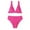 Hot Pink, variant on Vhkiploz Summer Bikini SwimSuits for Women 2 Piece Solid Color Splited Bathing Suits High Cut Sports Drawstring Swimwear Sports Surf Suits SwimSuits