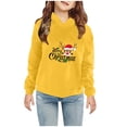 thumbnail image 2 of Penkiiy Baby Toddler Kids Boy Girl Solid Christmas Prints Casual Pocket Hoodie Sweatershirt Pullover Yellow Clearance for 4-5 Years, 2 of 8
