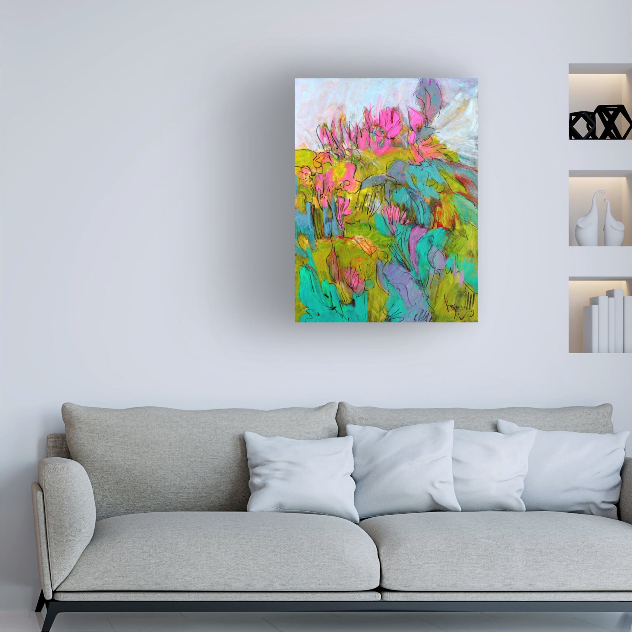 Canvas Wall Art - Dorothy Fagan 'Rise And Bloom' Wall Art for Living Room, Bedroom, or Office D?cor by Trademark Fine Art - 14 x 19 Inches