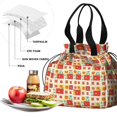 thumbnail image 4 of Pioneer Flower Floral Print Pattern Drawstring Lunch Bag Women - Drawstring Lunch Bag Insulated for Work Office - Stain-Resistant Large Lunchbags for Women with Multi-Pockets, 4 of 6
