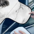 thumbnail image 4 of Xoenoiee Highland Cattle Marble Print Car Windshield Cover for Ice and Snow, All-Seasons Windshield Sunshade Waterproof Windproof Car Frost Protector, Foldable Winter Car Accessories, 4 of 7