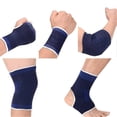 thumbnail image 1 of 1 Set 10pcs Royal Blue Wrist Ankle Brace Knee Elbow Pad Hand Half Palm Protection Gloves Compression Knitted Arthritis Tendonitis Pain Relief Sock Pro, 1 of 4
