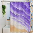 thumbnail image 3 of Ocean Waves Shower Curtain, 48" x 72", Abstract Gradient Orange Purple Waves Beach Waterproof Bathroom Curtain Washable Shower Curtain Set with 12 Hooks, 3 of 8