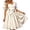 3Beige, variant on Xijirk Women Dirndl Dress Lace Puff Short Sleeve Square Neck Bow Sash Midi Layered Skirt for Oktoberfest Themed Party Festival Cosplay Events,XXL