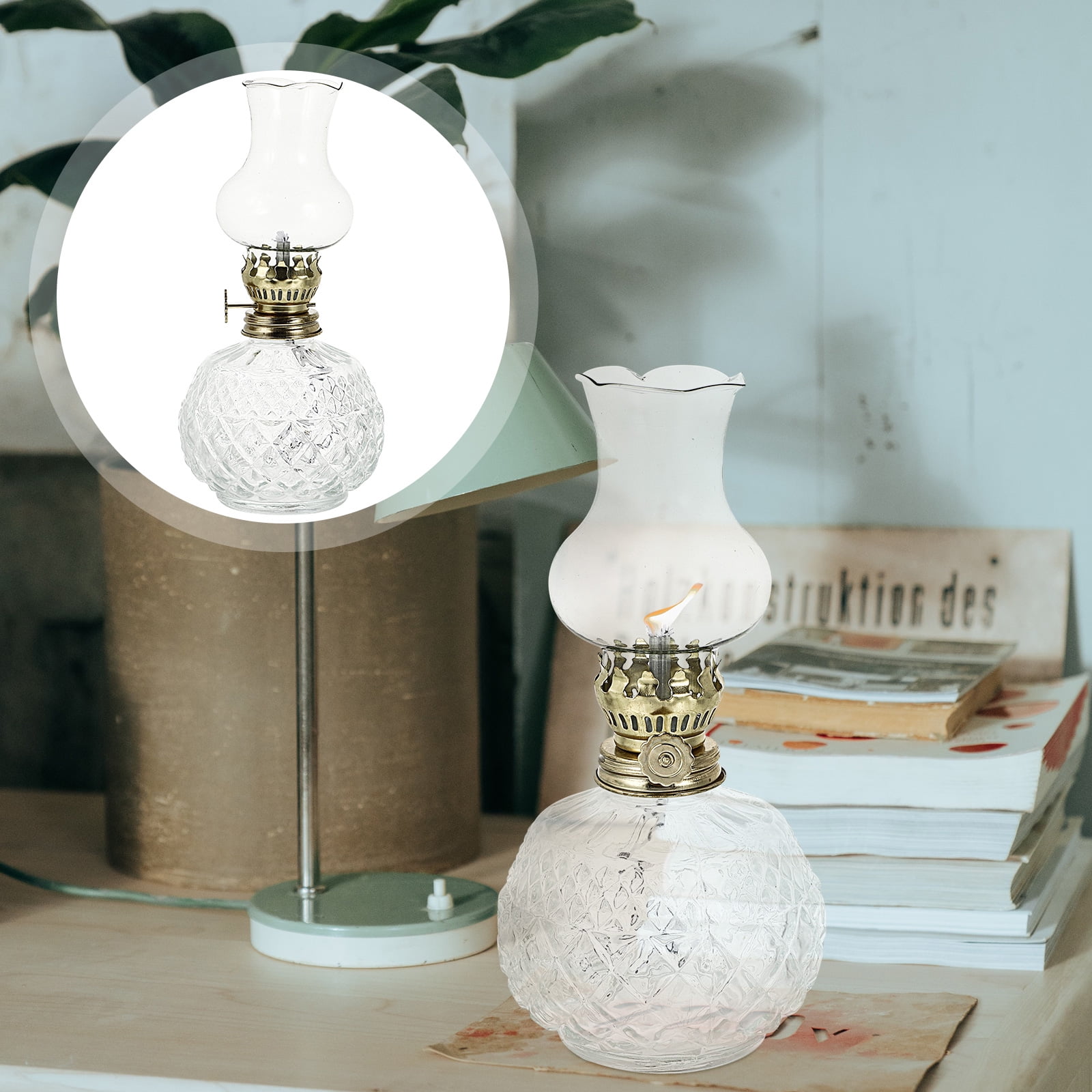 Buy NUOLUX Lamp Oil Kerosene Glass Lantern Vintage Classic Rustic Lamps