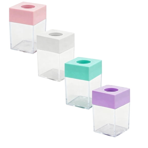 Wanyng Magnetic Paper Clip Holder Dispenser Set Desk Organizer, Pink, 4 Count, 4 Pack
