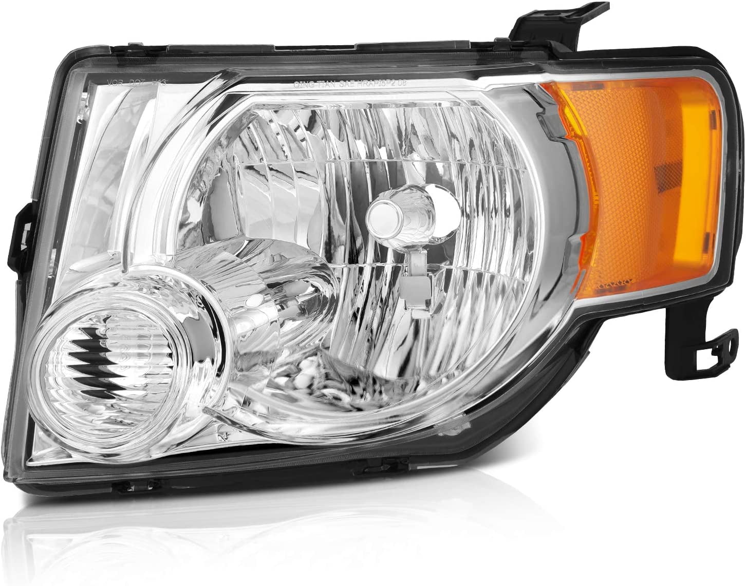 ECCPP Headlights Assembly Direct Replacement For Ford For Escape 2008-2012 Headlamps Chrome Housing Amber Reflector Clear Lens Left+Right Side
