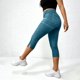 thumbnail image 5 of Pantalones de Cintura Elásticos para Mujeres Casual Caminando con Bolsillos Impresos No Tejido Denim Imitación Denim Hendidura Doblado Cómodo para Salir, 5 of 8