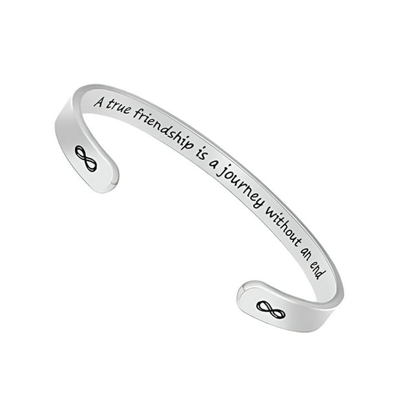 DESIGNICE Inspirational Best Friend Friendship Bracelet Personalized Gifts for Her Girl Women Daughter Coworker Jewelry Mantra Cuff Bangle Best Friend Bracelet