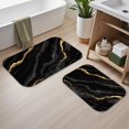 thumbnail image 2 of Black and Gold Marble Pattern Bath Mat Set Of 2,Non-Slip Rug for Bathroom,Kitchen,Bedroom,Entrance, 30x17 and 23.5x15.7 Inches, 2 of 5