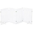 Arf Pets Free Standing White Dog Gate W/ 4 Panels & Door, 80" Wide, 31.
