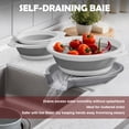 thumbnail image 4 of Collapsible Colanders (3 Pack Set) Food Strainers with Over-Sink Water Draining Base for Pasta Fruits and Vegetables (Patent Pending) White (3 Sizes, 3QT, 4QT and 5 Quart), 4 of 8