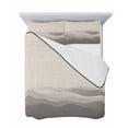 thumbnail image 7 of Grey Beige Ombre Queen Size Down Alternative Comforter, Lightweight Comforter Quilt Bedding Set with Pillow Shams Minimalist Ocean Waves Linen All Seasons Bed Comforter Duvet Insert 90"x96", 7 of 7