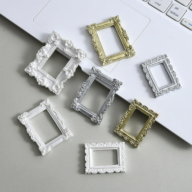 2Pcs Photo Frames Anti-deformed Vintage Resin European Style Mini Picture Frame Background Decoration for Gift