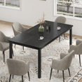 thumbnail image 1 of QinaQin Industrial Style Dining Table, 70.9-Inch/71-Inch Rectangular Wooden Table, Seats 4-6 People, Metal Frame, Rounded Corners, for Dining Room, Kitchen, Restaurant (Chairs Not Included), 1 of 7