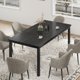 thumbnail image 1 of Yeshouse mesa de comedor rústica para 6-8 personas, rectangular y grande, con patas de metal resistentes, ideal para cocina, comedor u oficina, diseño moderno de mediados de siglo, 1 of 7