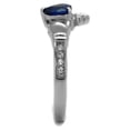 thumbnail image 3 of Luxe Jewelry Designs Stainless Steel Woman's Claddagh Ring with Synthetic London Blue Spinel - Size, 3 of 4