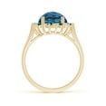 thumbnail image 2 of ANGARA Natural 3.5 ct London Blue Topaz Triple Shank Ring with Alternating in 14K Yellow Gold for Women (Size-9mm) | November Birthstone Jewelry for Women | London Blue Topaz Ring (Ring Size- 4.5), 2 of 11