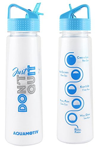 30oz Inspirational Fitness Water Bottle with Straw 