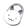 thumbnail image 1 of 2X Black Cat Cartoon Foldable Silver Tone Handbag Hook Antislip Rubber Base, 1 of 7