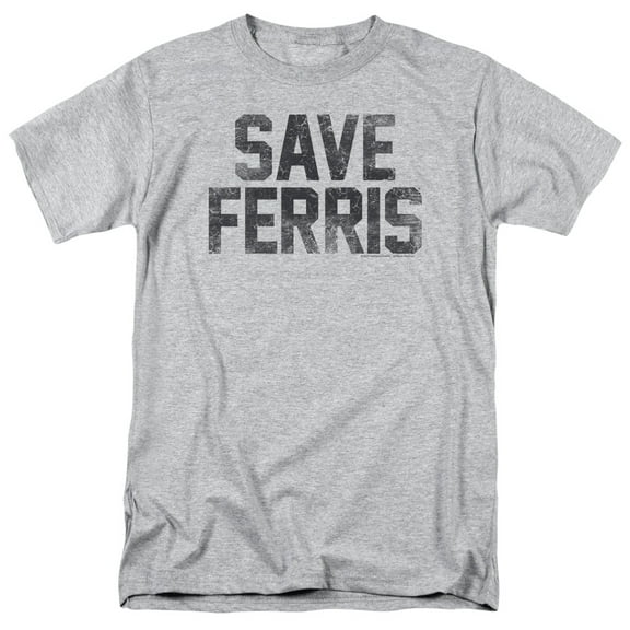 Ferris Bueller Save Ferris Adult 18/1 T-Shirt Athletic Heather
