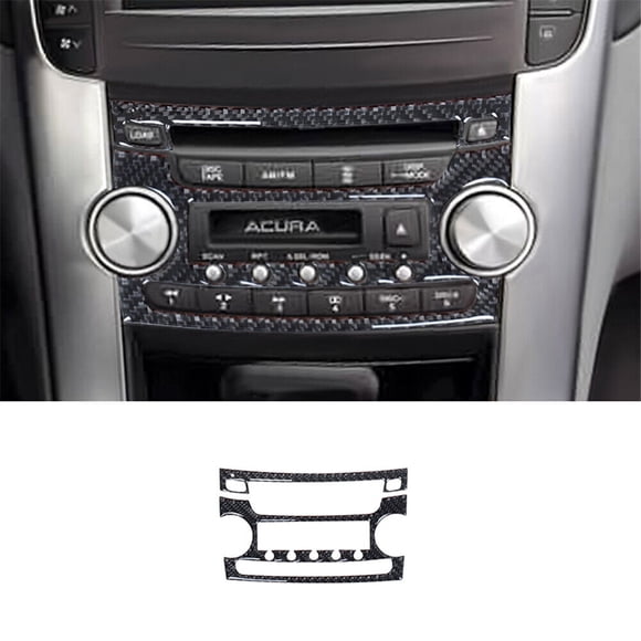 2Pcs Carbon Fiber Interior Console CD Player Cover Trim for Acura TL 2004-2008