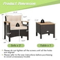thumbnail image 3 of Costway Patiojoy 3PCS Patio Rattan Furniture Set Wooden Armrest Table Top Cushioned Deck Beige, 3 of 10